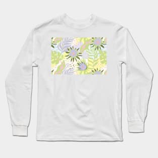 Violet, pink, green, light blue and yellow floral design Long Sleeve T-Shirt